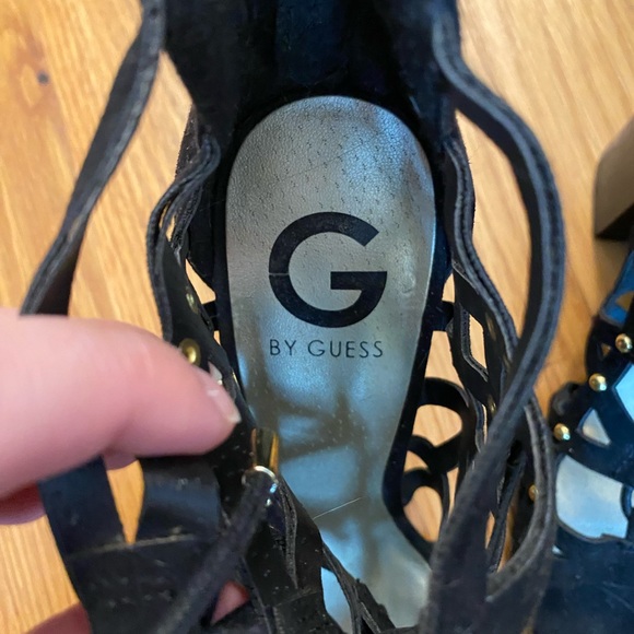 Black cage style chunky block heels by Guess - Picture 4 of 4